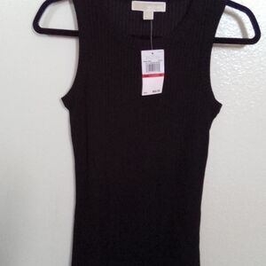 Michael Kors Black Fitted Sleeveless Tank Top